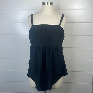 Swim by Cacique 16 Black Flattering Tankini Top